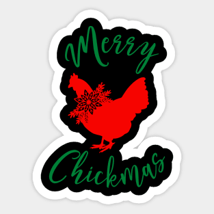 Xmas Chicken Merry Chickmas Sticker